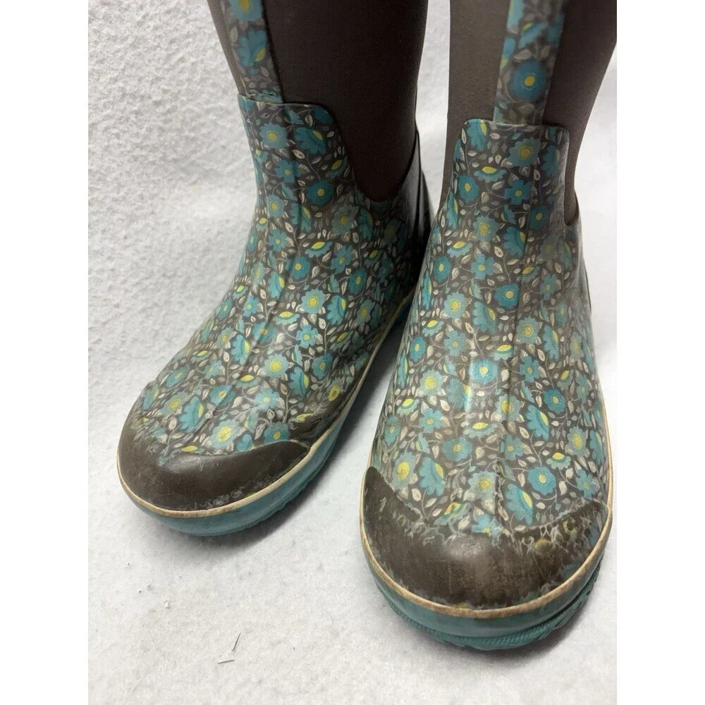 Bogs Floral Sweet Pea Classic Insulated Rain Boots Youth Size 5